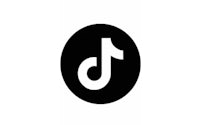 a black and white tiktok logo on a white background